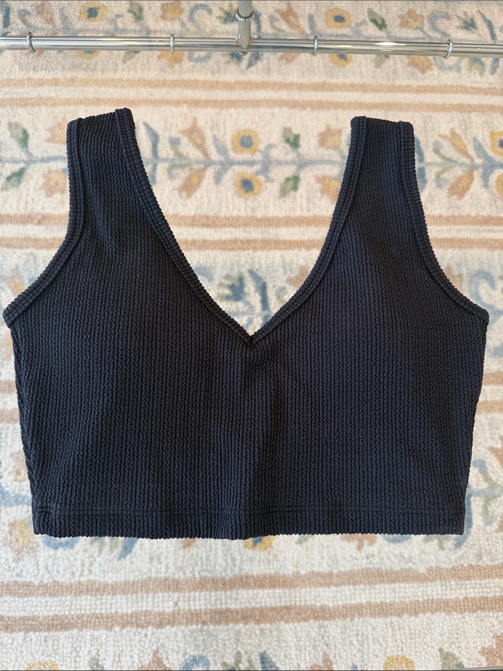 BuffBunny Black V-Neck Ribbed Sports Bra